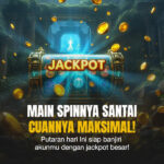Ilustrasi peti harta karun bertuliskan “Jackpot” yang dikelilingi koin emas di dalam gua rahasia berwarna hijau.